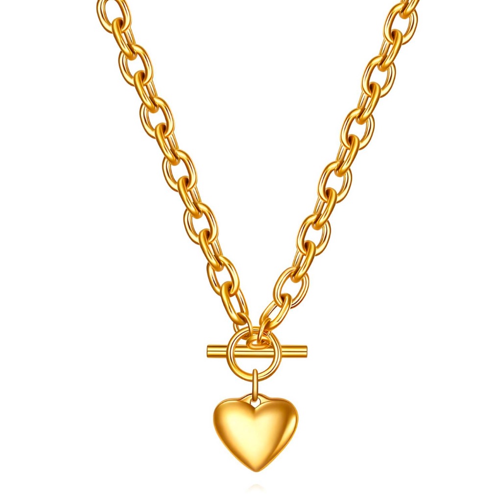 Gold Heart Pendant Necklace